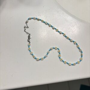 Pura Vida Anklet and Necklace. Colorful spiral earrings.